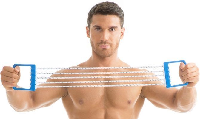 Упражнения с эспандером для грудных мышц мужчины